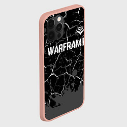 Чехол для iPhone 12 Pro Max Warframe glitch на темном фоне: символ сверху, цвет: 3D-светло-розовый — фото 2