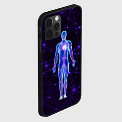 Чехол для iPhone 12 Pro Max Неоновый человек в нейросети, цвет: 3D-черный — фото 2