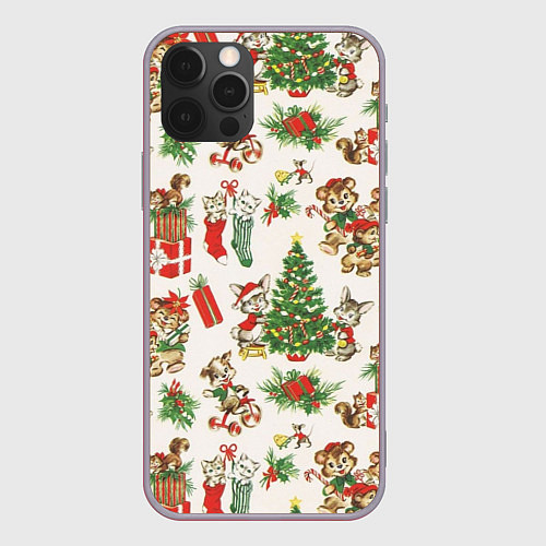 Чехол iPhone 12 Pro Max Christmas Рождество / 3D-Серый – фото 1