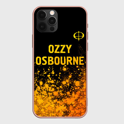 Чехол iPhone 12 Pro Max Ozzy Osbourne - gold gradient: символ сверху / 3D-Светло-розовый – фото 1