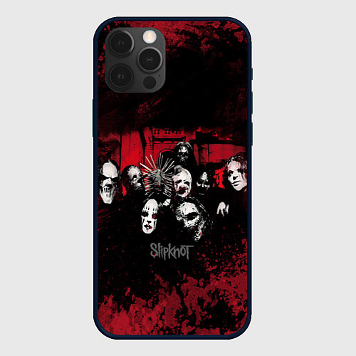 Чехол iPhone 12 Pro Max Группа Slipknot / 3D-Черный – фото 1