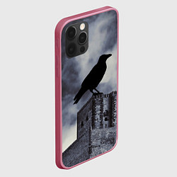 Чехол для iPhone 12 Pro Max Halloween - силуэт ворона, цвет: 3D-малиновый — фото 2