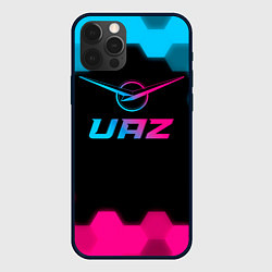 Чехол для iPhone 12 Pro Max UAZ - neon gradient, цвет: 3D-черный