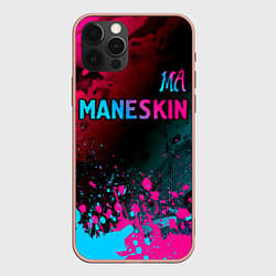 Чехол iPhone 12 Pro Max Maneskin - neon gradient: символ сверху