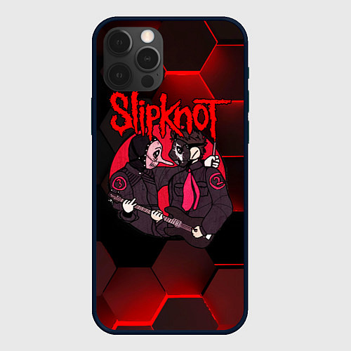 Чехол iPhone 12 Pro Max Slipknot art black / 3D-Черный – фото 1