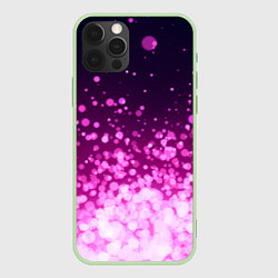 Чехол iPhone 12 Pro Max Розовые блёстки на тёмном фоне