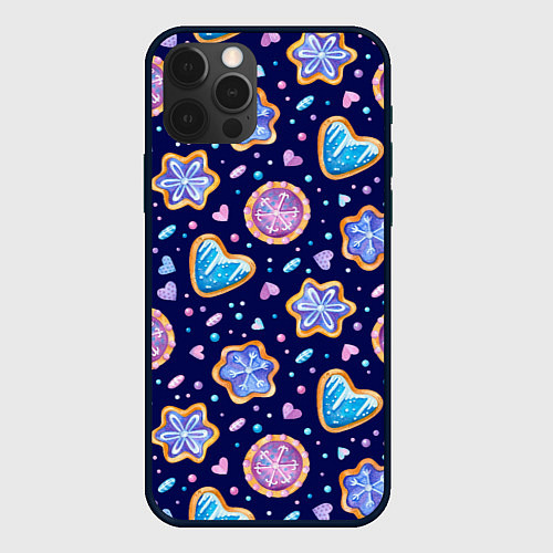 Чехол iPhone 12 Pro Max Новогоднее печение / 3D-Черный – фото 1