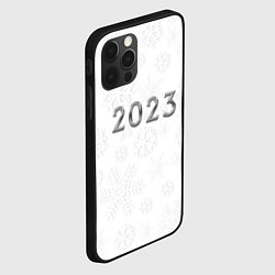 Чехол для iPhone 12 Pro Max Новогодние снежинки 2023, цвет: 3D-черный — фото 2