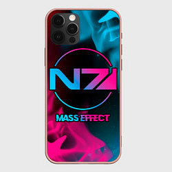 Чехол для iPhone 12 Pro Max Mass Effect - neon gradient, цвет: 3D-светло-розовый