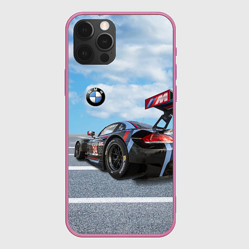 Чехол iPhone 12 Pro Max BMW racing team - Motorsport - M Performance / 3D-Малиновый – фото 1