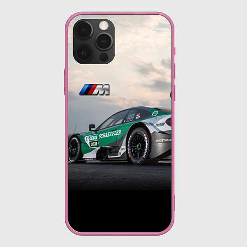 Чехол iPhone 12 Pro Max BMW M Power - Racing team - Motorsport / 3D-Малиновый – фото 1