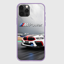 Чехол для iPhone 12 Pro Max BMW M8 Safety car, цвет: 3D-сиреневый
