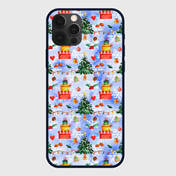 Чехол для iPhone 12 Pro Max Новый год - елки и подарки, цвет: 3D-черный