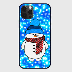 Чехол iPhone 12 Pro Max Снеговик в шапке
