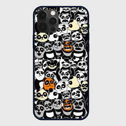 Чехол для iPhone 12 Pro Max Злобные панды, цвет: 3D-черный