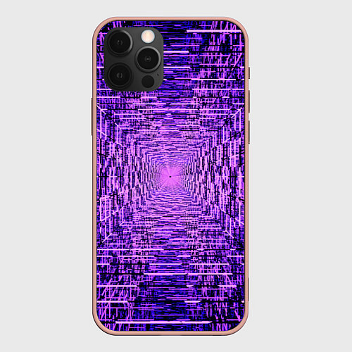 Чехол iPhone 12 Pro Max Фантастические фиолетовые лучи / 3D-Светло-розовый – фото 1