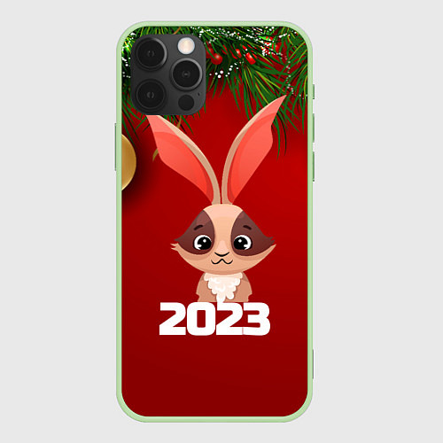 Чехол iPhone 12 Pro Max Кролик 2023 / 3D-Салатовый – фото 1