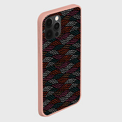 Чехол для iPhone 12 Pro Max Абстрактный узор с эффектом вышивки, цвет: 3D-светло-розовый — фото 2