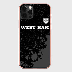 Чехол для iPhone 12 Pro Max West Ham sport на темном фоне: символ сверху, цвет: 3D-светло-розовый