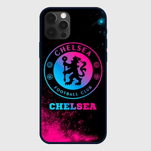 Чехол iPhone 12 Pro Max Chelsea - neon gradient / 3D-Черный – фото 1