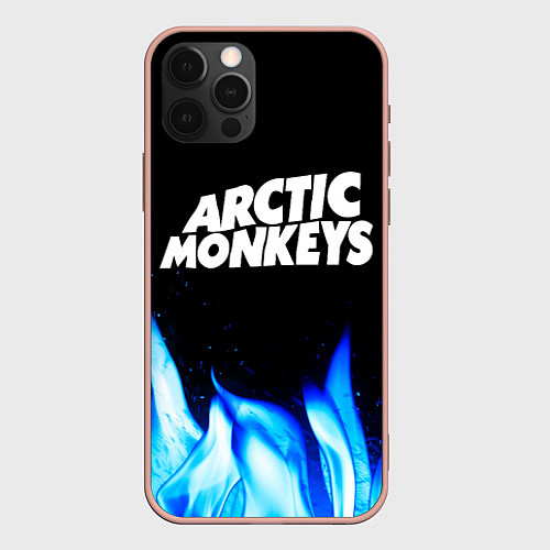 Чехол iPhone 12 Pro Max Arctic Monkeys blue fire / 3D-Светло-розовый – фото 1