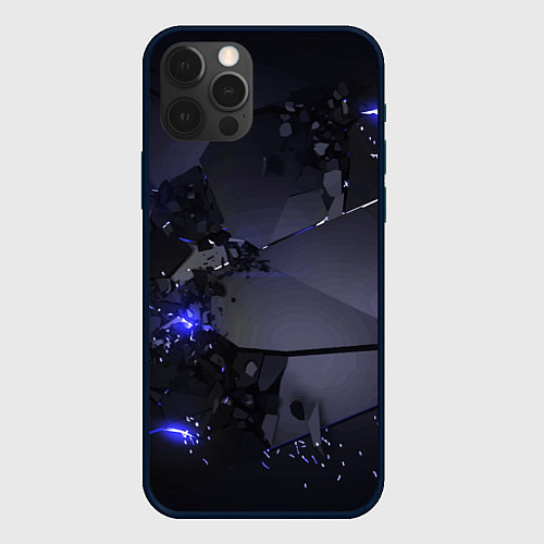 Чехол iPhone 12 Pro Max Неоновые плиты, взрыв / 3D-Черный – фото 1