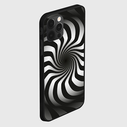 Чехол iPhone 12 Pro Max Объёмная спираль - оптическая иллюзия / 3D-Черный – фото 2
