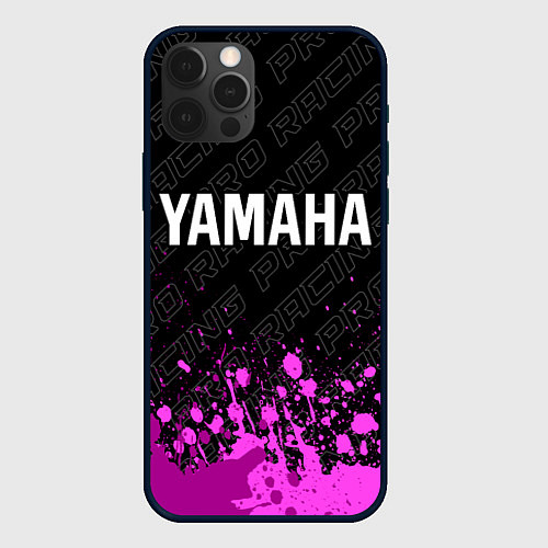 Чехол iPhone 12 Pro Max Yamaha pro racing: символ сверху / 3D-Черный – фото 1