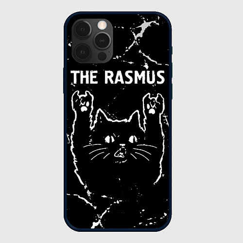 Чехол iPhone 12 Pro Max Группа The Rasmus и рок кот / 3D-Черный – фото 1