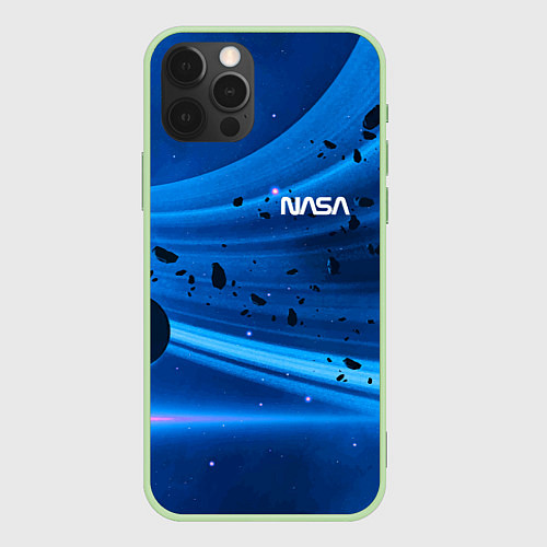 Чехол iPhone 12 Pro Max Космическое пространство - NASA - Planet / 3D-Салатовый – фото 1