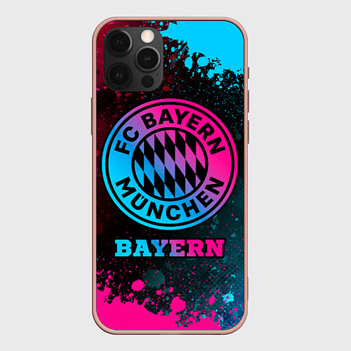 Чехол iPhone 12 Pro Max Bayern - neon gradient / 3D-Светло-розовый – фото 1