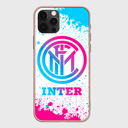 Чехол iPhone 12 Pro Max Inter neon gradient style / 3D-Светло-розовый – фото 1