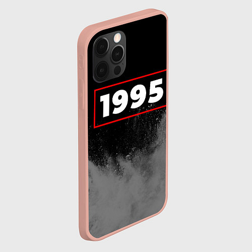 Чехол iPhone 12 Pro Max 1995 - в красной рамке на темном / 3D-Светло-розовый – фото 2