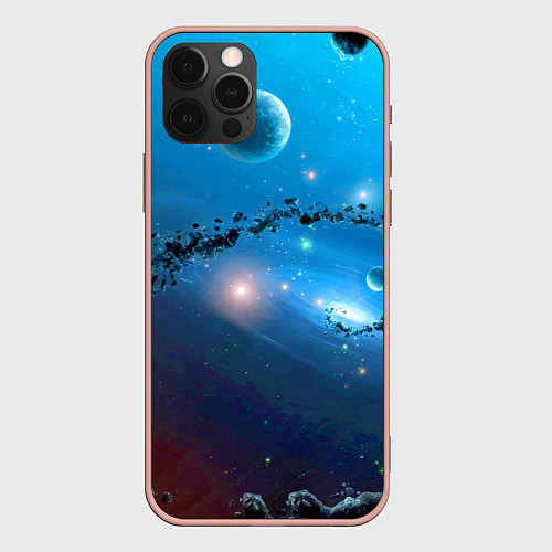 Чехол iPhone 12 Pro Max Бесконечное космическое пространство - Nasa / 3D-Светло-розовый – фото 1