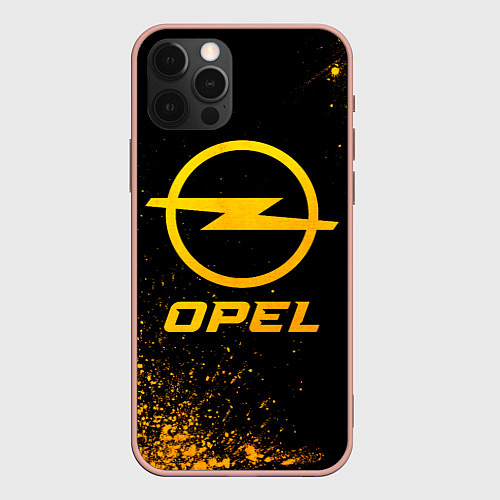 Чехол iPhone 12 Pro Max Opel - gold gradient / 3D-Светло-розовый – фото 1