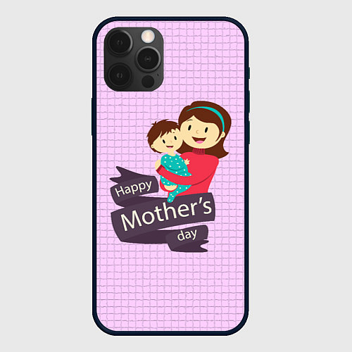 Чехол iPhone 12 Pro Max Happy Mothers Day - картинка / 3D-Черный – фото 1