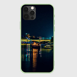 Чехол для iPhone 12 Pro Max Неоновый ночной город, цвет: 3D-салатовый
