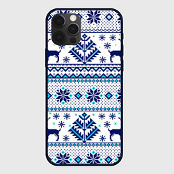 Чехол iPhone 12 Pro Max Happy new year, blue deer