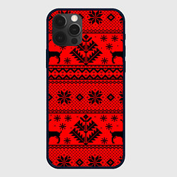 Чехол iPhone 12 Pro Max Happy new year, black deer