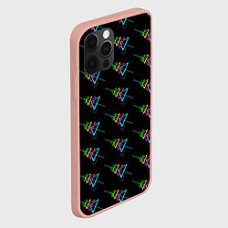 Чехол для iPhone 12 Pro Max Colored triangles, цвет: 3D-светло-розовый — фото 2