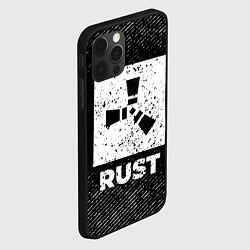 Чехол для iPhone 12 Pro Max Rust с потертостями на темном фоне, цвет: 3D-черный — фото 2