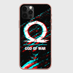 Чехол iPhone 12 Pro Max God of War в стиле glitch и баги графики на темном