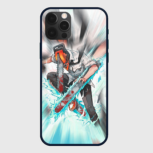 Чехол iPhone 12 Pro Max Chainsaw man blood / 3D-Черный – фото 1