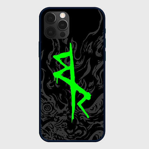 Чехол iPhone 12 Pro Max Логотип Cyberpunk: Edgerunners - Дэвид / 3D-Черный – фото 1