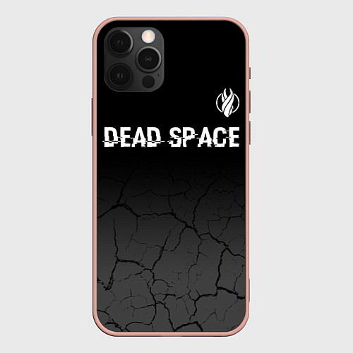 Чехол iPhone 12 Pro Max Dead Space glitch на темном фоне: символ сверху / 3D-Светло-розовый – фото 1