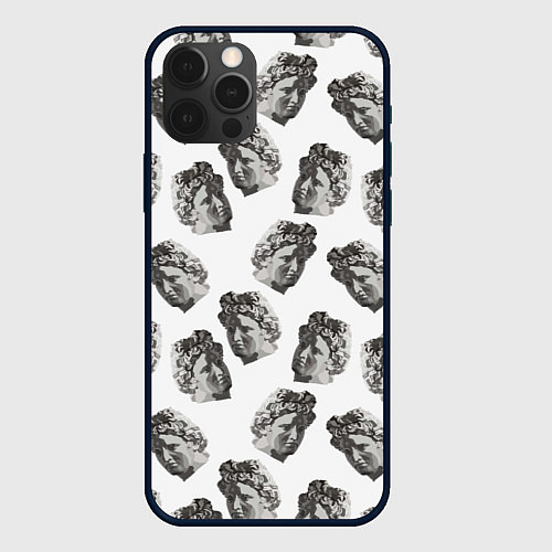 Чехол iPhone 12 Pro Max Аполлон - паттерн / 3D-Черный – фото 1