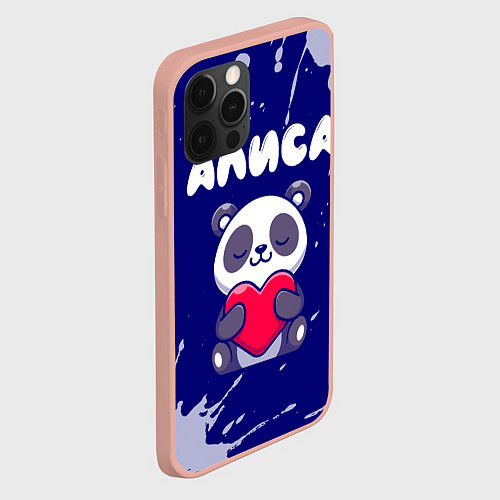 Чехол iPhone 12 Pro Max Алиса панда с сердечком / 3D-Светло-розовый – фото 2