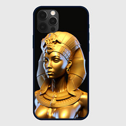 Чехол для iPhone 12 Pro Max Нейросеть - золотая египетская богиня, цвет: 3D-черный