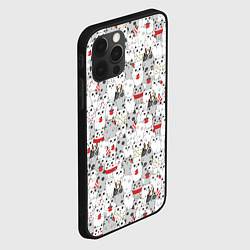 Чехол для iPhone 12 Pro Max Новогодний паттерн с котиками, цвет: 3D-черный — фото 2