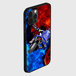 Чехол для iPhone 12 Pro Max Yamaha мотогонки - огонь инь-янь, цвет: 3D-черный — фото 2